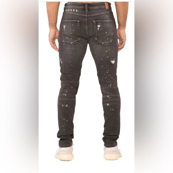 NWT Refuel Shabaz Bros Denim Men’s Black Distressed Washed Jeans - Size 32 - Picture 2 of 11